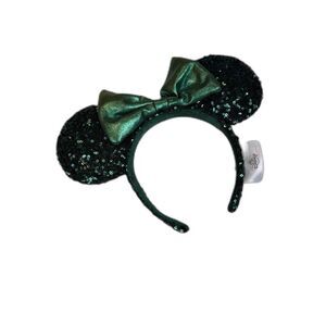 Disney Minnie Mouse Emerald Green Sequin Ears Headband Park Exclusive